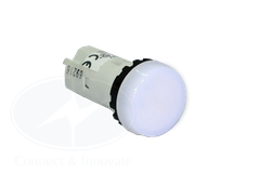 Đèn báo Idec loại phẳng YW1P-1UQM3W Ø 22mm 220V AC/DC màu trắng