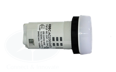 Đèn báo Idec loại phẳng YW1P-1UQM3W Ø 22mm 220V AC/DC màu trắng