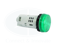 Đèn báo Idec loại phẳng YW1P-1UQM3G Ø 22mm 220V AC/DC màu xanh lá