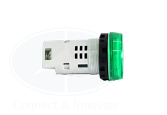 Đèn báo Idec loại phẳng YW1P-1UQ4G Ø 22mm 24V AC/DC màu xanh lá