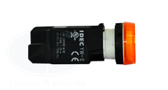 Đèn báo Idec loại phẳng, có biến thế YW1P Ø 22mm, màu hổ phách