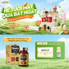 Viên Uống Mọc Tóc & Đen Tóc Premium Biotin 15,000µg Eikenbi [Hộp 60 viên]