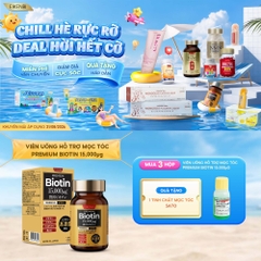 Viên Uống Hỗ Trợ Mọc Tóc Premium Biotin 15,000µg Eikenbi [Hộp 60 viên]