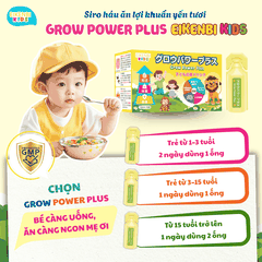Siro Háu Ăn Lợi Khuẩn Yến Tươi Grow Power Plus Eikenbi Kids [Hộp 15 ống 10ml]