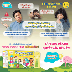 Siro Háu Ăn Lợi Khuẩn Yến Tươi Grow Power Plus Eikenbi Kids [Hộp 15 ống 10ml]