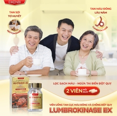 Viên Uống Tan Cục Máu Đông & Chống Đột Quỵ Lumbrokinase EX [Hộp 60 viên]