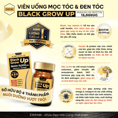 Viên Uống Mọc Tóc & Đen Tóc Black Grow Up Maximum Biotin 15,000µg (Hộp 60 viên)