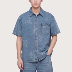 Sơ Mi Jean Tay Ngắn Fapas Boxy Many
