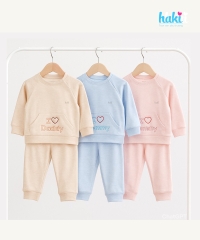 Bộ dài tay raglan cài chéo Melange Cotton BC005