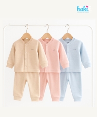 Bộ dài cài giữa bo cổ Melange Cotton BC004