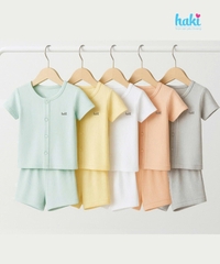 Bộ cộc tay cài giữa vải gỗ sồi cao cấp BM001