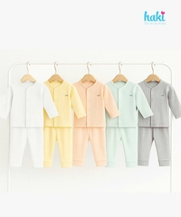 Bộ dài tay cài giữa vải gỗ sồi BM003