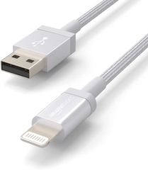 Dây cáp USB-A to Lightning Nylon cho Apple iPhone, iPad, Xám đậm - Hàng Chính Hãng