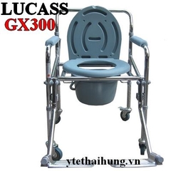 Ghế bô vệ sinh có bánh xe, để chân Lucass GX300