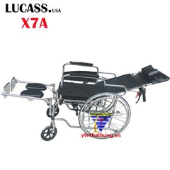 Xe lăn đa năng có bô vệ sinh, ngả nằm, chống lật, 2 tay phanh Lucass X7A