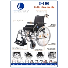Xe lăn nhôm cao cấp  V.Germany  D100