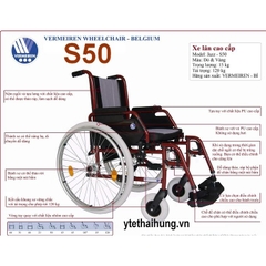 Xe lăn Bỉ Vermeiren Jazz S50 đỏ