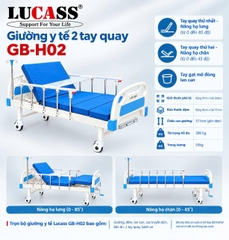 Giường y tế 2 tay quay Lucass GB-H02