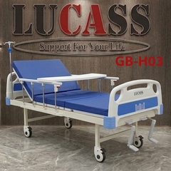 Giường bệnh nhân 2 tay quay Lucass GB-H03 có khoét lỗ bô vệ sinh
