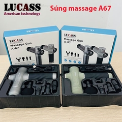 Súng massage cầm tay Lucass A67 màn hình điện tử, 4 đầu massage, 6 tốc độ
