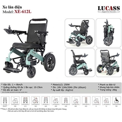 Xe lăn điện Lucass XE-612L khung nhôm pin lithium