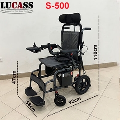 Xe lăn điện ngả lưng Lucass S-500 pin lithium, phanh tự động