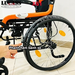 Xe lăn Lucass X61 phiên bản có bánh lăn tay