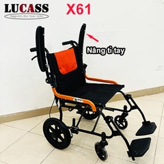 Xe lăn gấp gọn Lucass X61 bánh nhỏ
