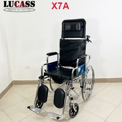 Xe lăn đa năng có bô vệ sinh ngả nằm chống lật Lucass X7A