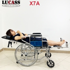 Xe lăn đa năng có bô vệ sinh ngả nằm chống lật Lucass X7A