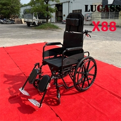 Xe lăn đa năng cao cấp Lucass X88 khung hợp kim nhôm sơn đen