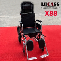 Xe lăn đa năng cao cấp Lucass X80 khung nhôm trắng