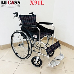 Xe lăn Lucass X91L khung hợp kim nhôm, bánh nan hoa