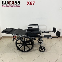 Xe lăn đa năng Lucass X67 bánh đúc, có bô vệ sinh ngả nằm chống lật