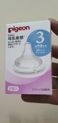 NÚM TY SILICONE PIGEON THAY THẾ BÌNH CỔ RỘNG SIZE M (HỘP 2 CHIẾC)