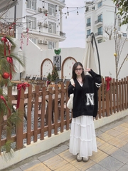 CARDIGAN THÊU CHỮ N NỔI