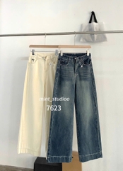 QUẦN JEANS SUÔNG ỐNG ĐỨNG THÊU NƠ MINI MÃ 7623