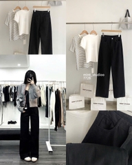 QUẦN JEANS SUÔNG ĐEN MÃ 7728
