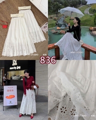 CHÂN VÁY DÀI HOA THÊU MÃ 836