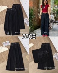 QUẦN JEANS XANH ĐEN SUÔNG RỘNG MÃ 7768