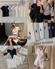 ÁO THUN CỔ V THÊU NGỰA MÃ 306
