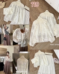 SƠ MI HOA THÊU TAY BỒNG MÃ 119