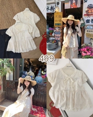 SƠ MI BABYDOLL HOA THÊU MÃ 499
