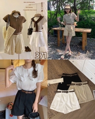 QUẦN SHORT KAKI ỐNG RỘNG KÈM BELT MÃ 371