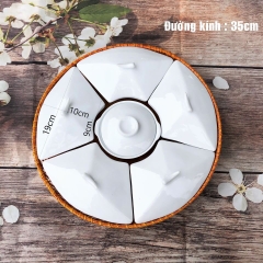 Bộ khay mứt cát tường khay mây - đường kính 35cm