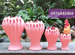 Combo 4 Bình cắm hoa tay phật đủ 4 size màu hồng (H35,H28,H23,H17)