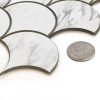 Gạch mosaic vảy cá 259×273 CY869501 (màu trắng vân đá carrara)