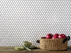 Mosaic lục giác nhỏ màu trắng