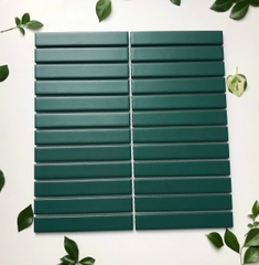 Gạch mosaic thẻ que mờ 296x300/22x145  Y22F11M / Y22F811 (màu xanh rêu)