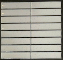 Gạch mosaic que bóng 296x28/32.5x145 Y33FW20 (trắng/bóng/lõm/hạt mè)